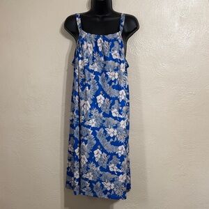 Floral Blue Sleeveless Dress